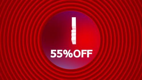 Videohive - Flash Sale Discount Badge 55 Percent Off Animation - 47546814