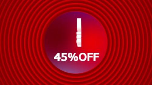 Videohive - Flash Sale Discount Badge 45 Percent Off Animation - 47546816