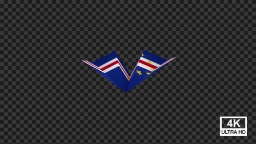 Videohive - Paper Airplane Of Cape Verde Flag V3 - 47547840