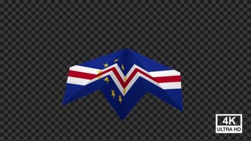 Videohive - Paper Airplane Of Cape Verde Flag - 47547841