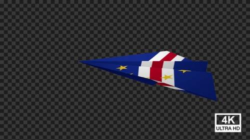 Videohive - Paper Airplane Of Cape Verde Flag V2 - 47547843