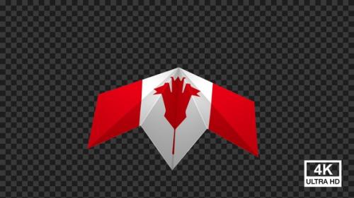 Videohive - Paper Airplane Of Canada Flag - 47547846