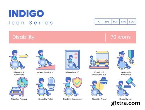 70 Disability Icons | Indigo Series Ui8.net