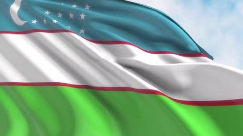 Videohive - Uzbekistan Flag Waving - 47547857