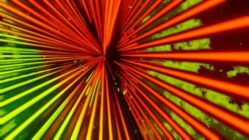 Videohive - Orange And Lime Neon Glowing Sci-Fi Triangular Dimension Background Vj Loop In 4K - 47574172