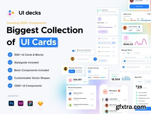 UI Decks - Cards and Blocks Ui8.net