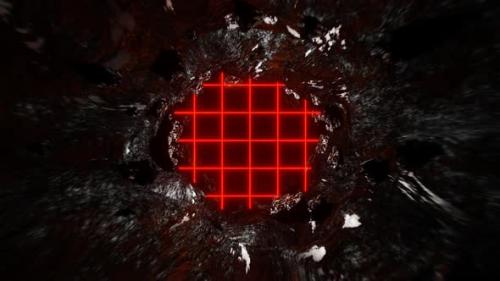 Videohive - Cave With Red Laser Protection Background Vj Loop In HD - 47574188