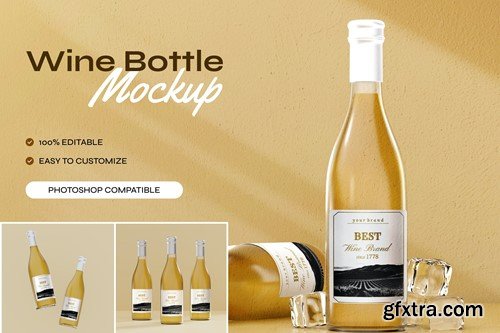 Bottle Champagne Product Mockup 94D4SUF