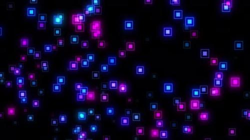 Videohive - Small Squares Box Animation Background, Neon Small Squares Animation High Tech Background. - 47575082