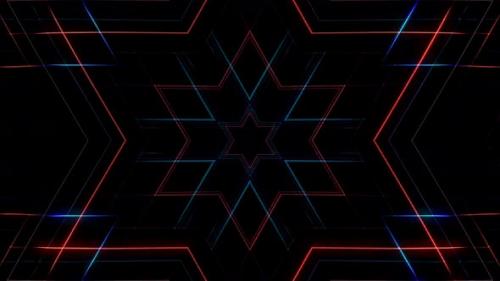 Videohive - animated lines of squares with colorful dots of shining flashing lights, on a black background - 47576545