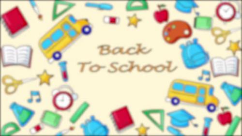 Videohive - Back To School Background On Yellow 4K - 47576806