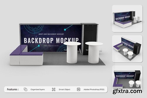 Booth And Backdrop Mockup BSBQ88K