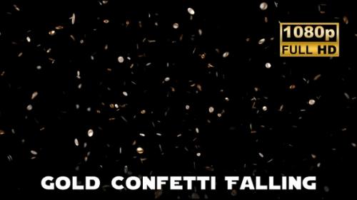 Videohive - Gold Confetti Falling - 47576849