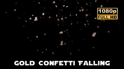 Videohive - Gold Confetti Falling - 47576910