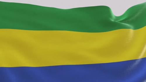 Videohive - Gabon Fabric Flag - 47577653