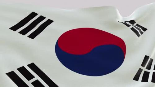 Videohive - Korea South Fabric Flag - 47578027