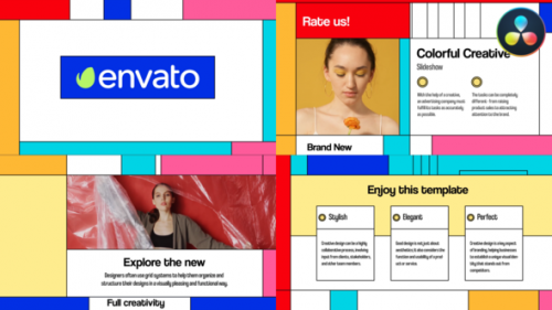 Videohive - Colorful Creative Slideshow for DaVinci Resolve - 47532449