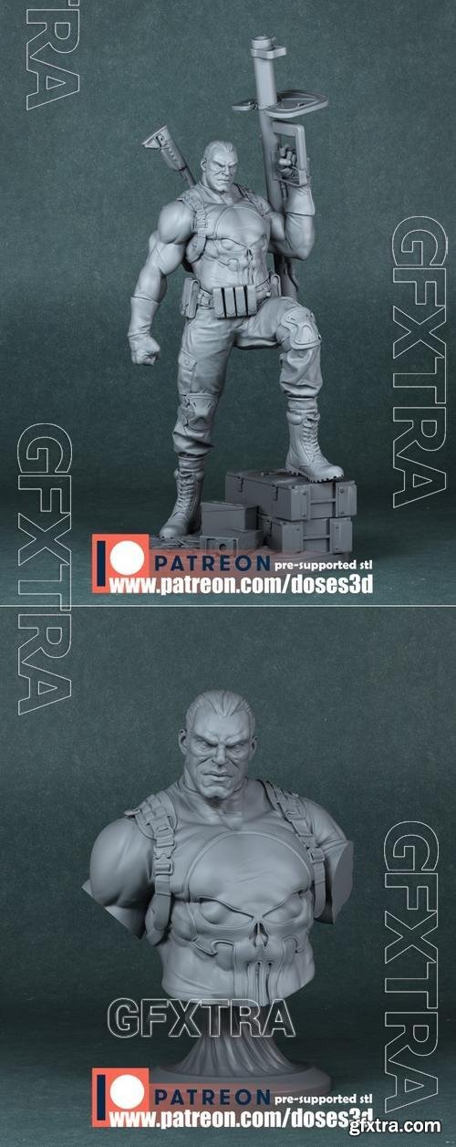 Punisher Statue and Bust – 3D Print Model