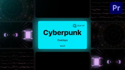 Videohive - Cyberpunk Overlays for Premiere Pro Vol. 01 - 47591398