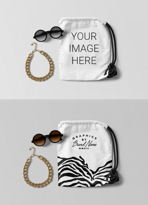 Backpack with Sunglasses Mockup 637878059
