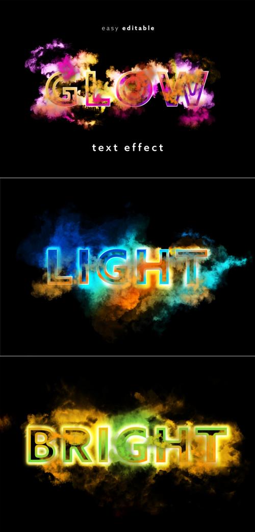 Cloudy Glowing Text Effect 637365623