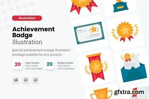 Achievement Badge Illustrations Collections E9XYTKB