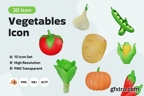 Vegetable 3D Icon Pack FKYQ2RB