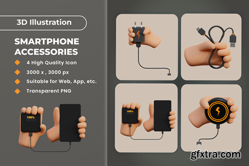 Smartphone Accessories 3D Illustration v.2 TBBZFA7