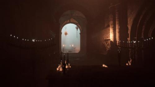 Videohive - Intriguing Atmosphere Dark Gothic Temple Candles - 47592650