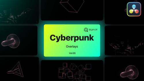 Videohive - Cyberpunk Overlays for DaVinci Resolve Vol. 05 - 47632142