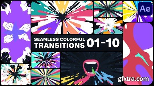 Videohive Seamless Colorful Transitions for After Effects 47639184