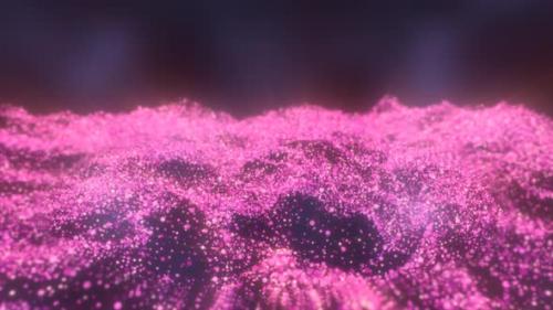 Videohive - Purple waves from energy particles magical glowing high tech futuristic light dots abstract - 47607831