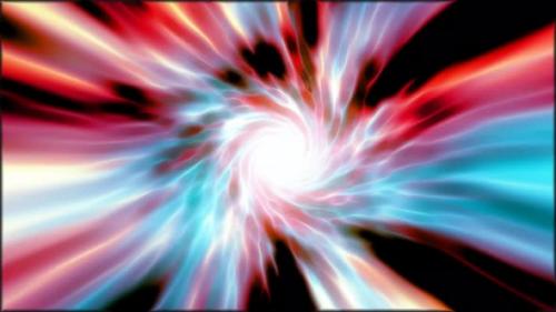 Videohive - Multicolored hypertunnel spinning speed space tunnel made of twisted swirling energy magic glowing - 47610028
