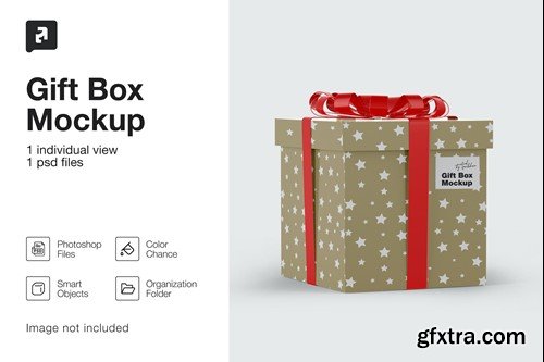 Kraft Paper Gift Box With Glossy Bow FRS6WEY