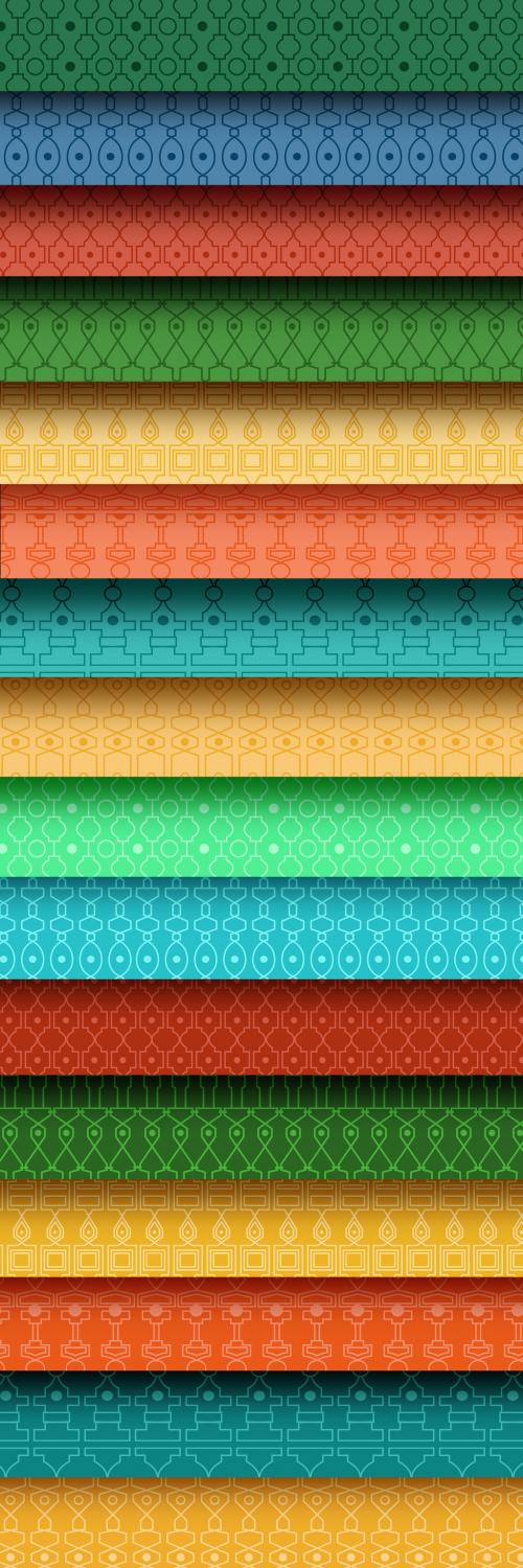 Set of Colored Linear Geometry Seamless Pattern 637447271