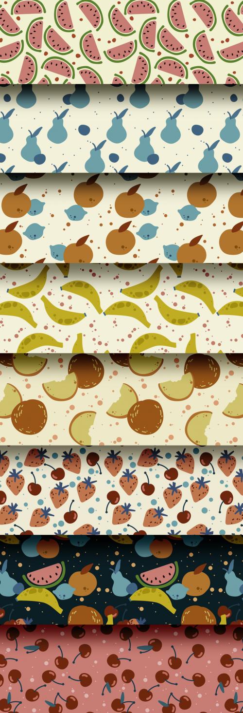 Set of 8 Fruit Seamless Patterns 637447189