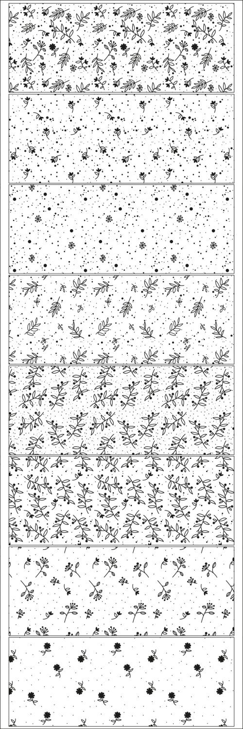 Set of Minimalistic Seamless Patterns in Black and White 637447175