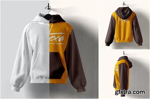 Realistic Hanging Hoodie Mockups Front and Back CM2TSGG