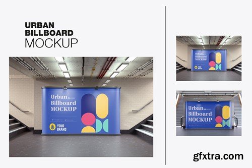 Subway Pop Up Billboard Advertisement Scene Mockup WLETVQL