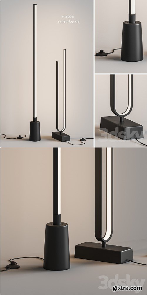 IKEA PILSKOTT OBEGRANSAD LED floor lamp