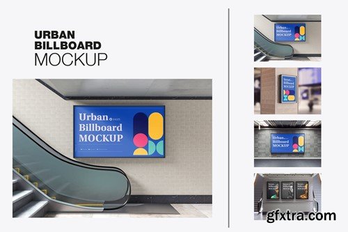 Subway Billboard Advertisement Scene Mockup D4M5G2L