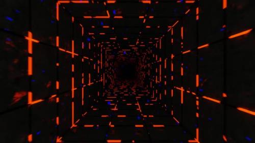 Videohive - Tunnel Orange With Particle Blue Loop Vj - 47598291