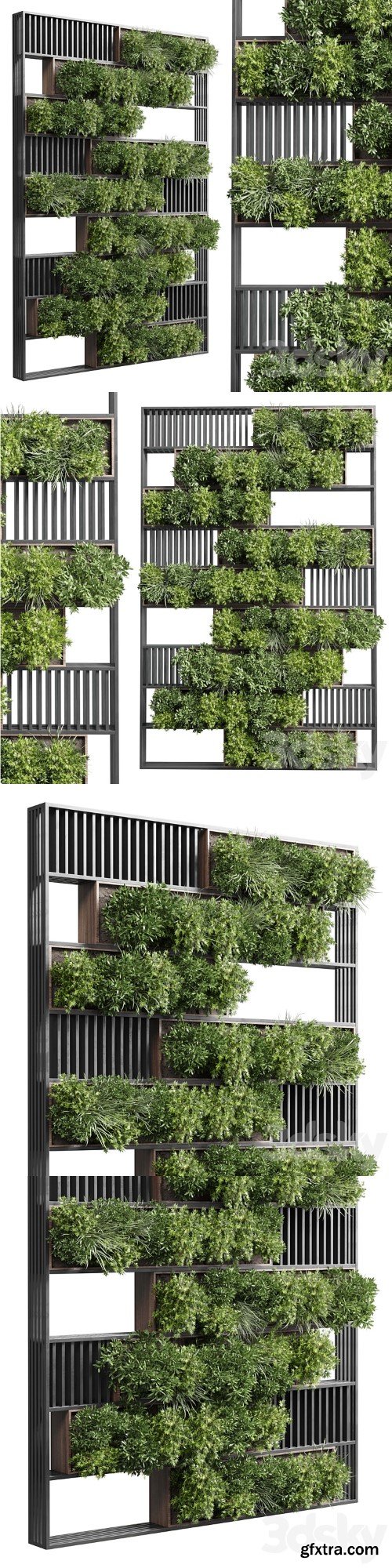 plants set partition in wooden frame - Vertical graden wall decor box 35