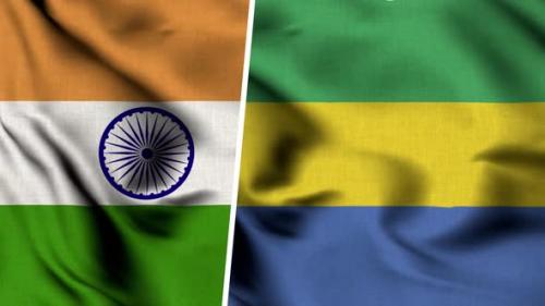Videohive - India Flag And Flag Of Gabon - 47634805