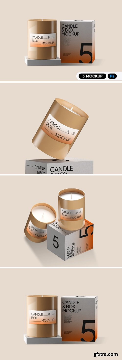 Luxury Candles & Box Mockup HYKCGV8