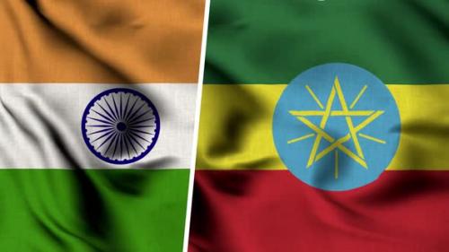 Videohive - India Flag And Flag Of Ethiopia - 47634811
