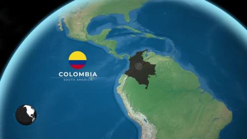 Videohive - Colombia Earth Map - 47634880
