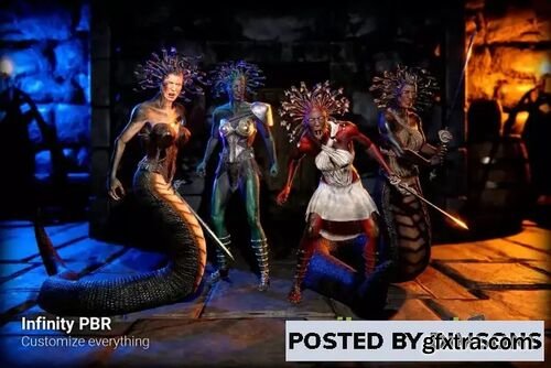 Medusa (Female) Human & Snake Mythology Pack PBR - Fantasy RPG v4.2
