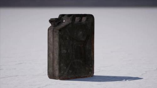 Videohive - Old Metal Fuel Canister at Salt Flats in Utah - 47640579