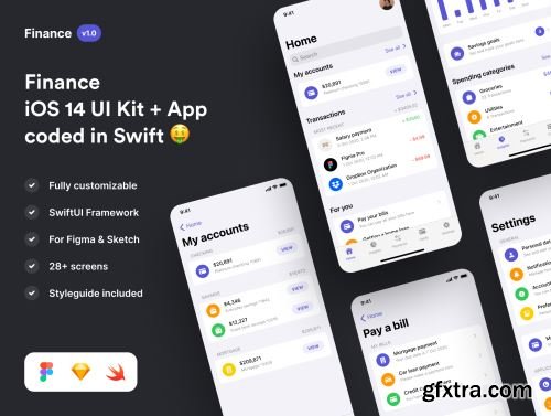Swift Finance: iOS 14 App Kit Ui8.net